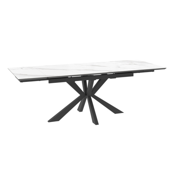 Стол ZARA-160, раздвижной 160(40+40)х90, CALAKATTA ST CER/ЧЕРНЫЙ ZARA 160